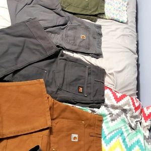 4 pairs of pants cathartt and timberland pro